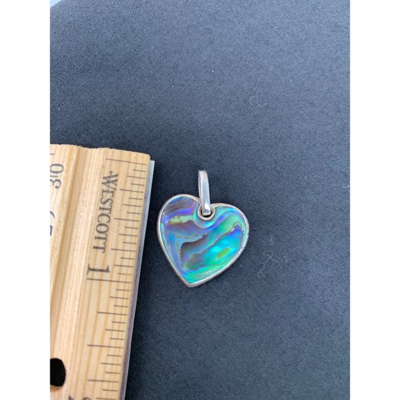 Heart Pendant Abalone 925 Marked - Picture 2 of 4